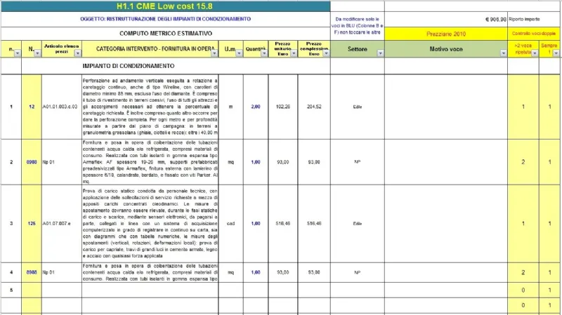 Computo Metrico Ristrutturazione Casa Immobiliare Accessori Computo Metrico Estimativo